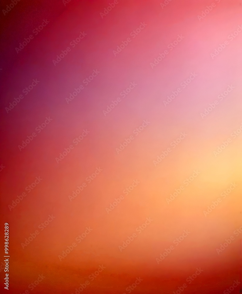 Poster a blurred gradient background transitioning from a deep purple at the top to a warm orange at the bottom, creating a soft, dreamy effect