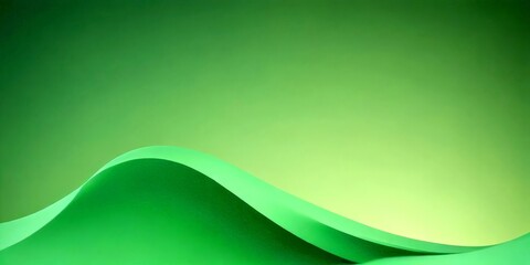 Obraz premium a green wave-like shape with a gradient background transitioning from a darker green at the top to a lighter green at the bottom