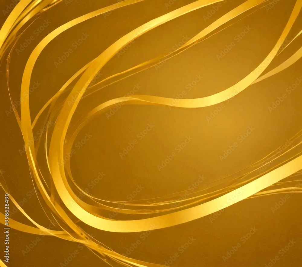 Poster a golden abstract background with curved lines and a gradient effect, creating a sense of movement and depth
