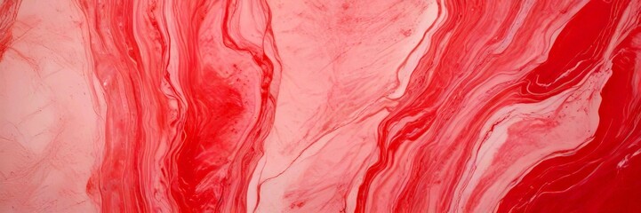 a close-up view marble-like surface with a pinkish-red hue, featuring a swirling pattern of curved lines and swirls