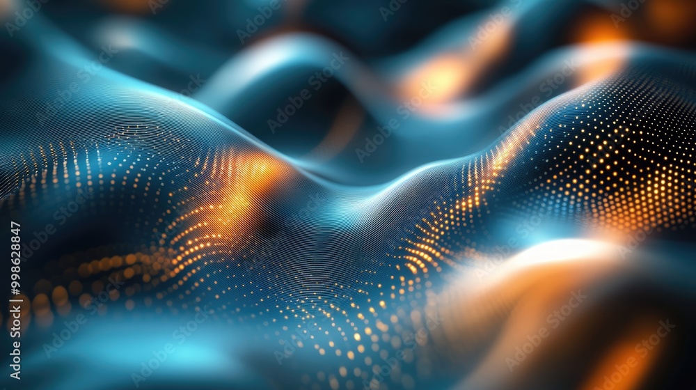 Aufkleber dynamic abstract business background with smooth gradient waves, geometric shapes, and glowing effec