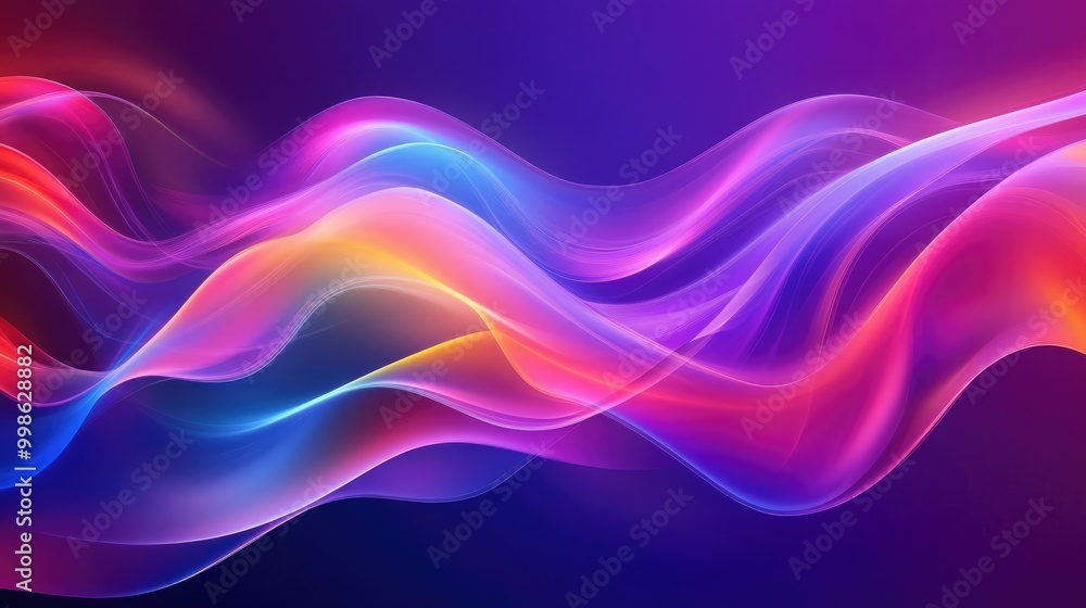 Poster dynamic abstract business background with vibrant colors, flowing wave patterns, and subtle gradient