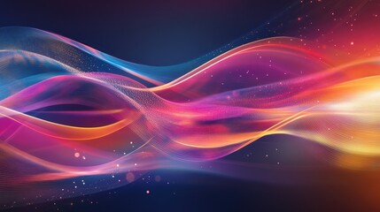 Naklejka premium Stunning abstract innovation background featuring colorful waves, light beams, and tech-inspired designs for modern innovation themes