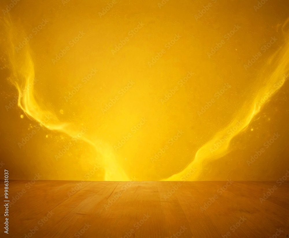 Aufkleber a wooden floor with a warm, golden glow emanating from the center, creating a serene and inviting at