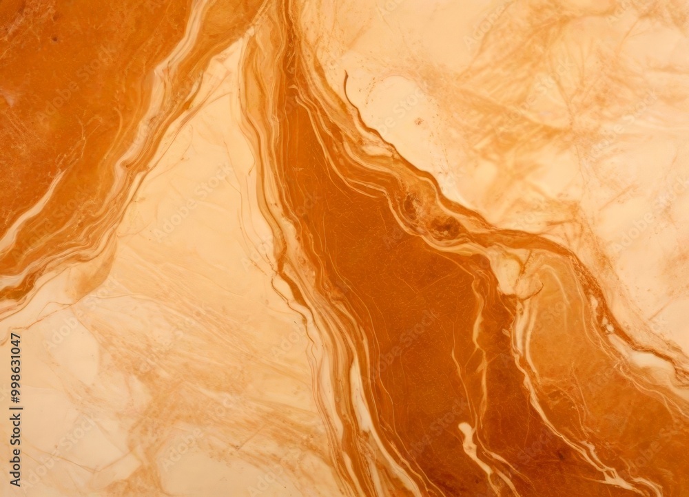 Leinwandbilder a close-up view marble surface with a swirling pattern of light and dark brown hues, creating a sens