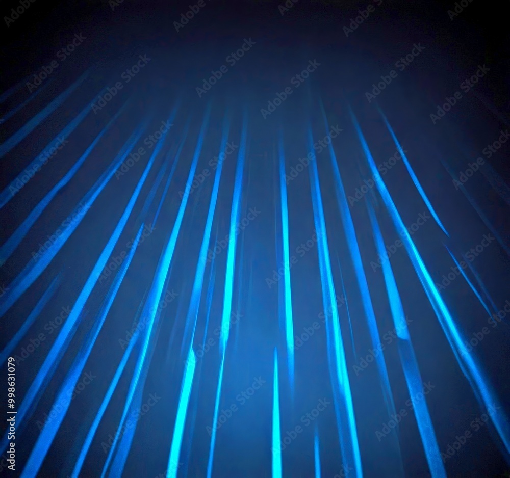 Poster a dark blue background with diagonal lines of varying thicknesses, creating a sense of depth and movement
