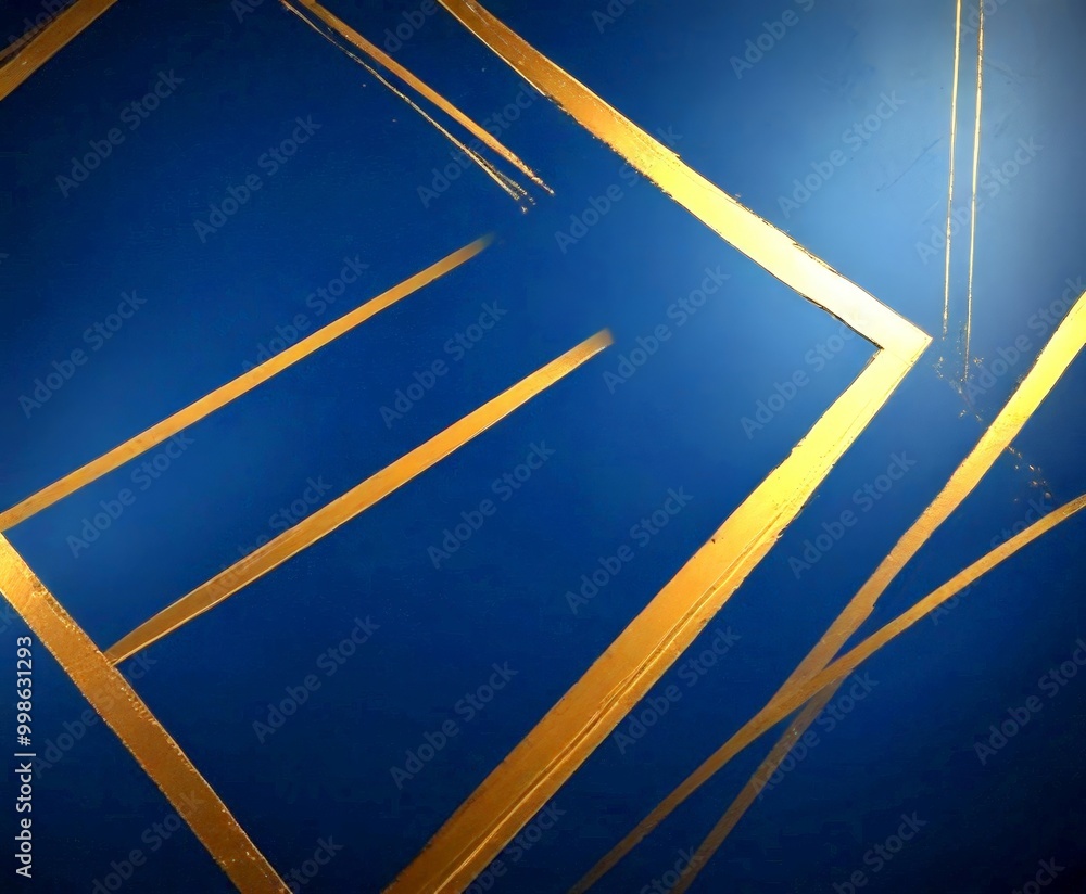 Poster a geometric pattern with intersecting lines and a dark blue background, creating a sense of depth and complexity