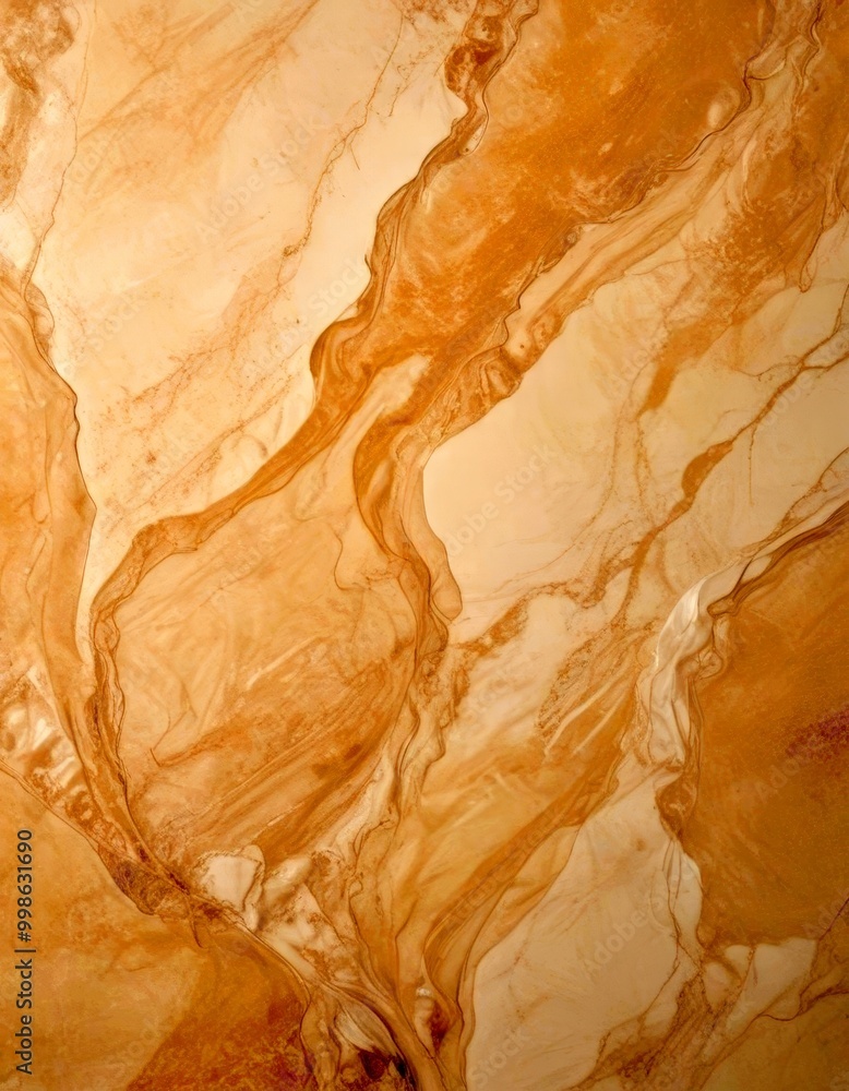 Poster a marble surface with a swirling pattern of light and dark brown hues, creating a sense of movement and depth