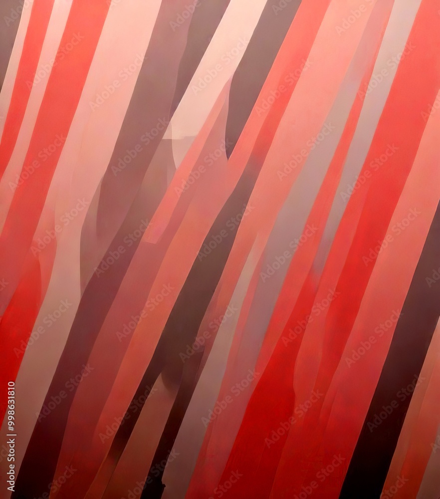Poster a close-up view pattern of overlapping pink and gray stripes, creating a visually striking abstract design