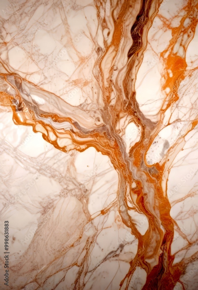Poster a close-up view marble surface with a swirling pattern of light and dark brown hues, creating a sense of movement and depth