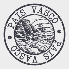 Pais Vasco Stamp Postal. Silhouette Seal. Passport Round Design. Vector Icon. Design Retro Travel. National Symbol.	
