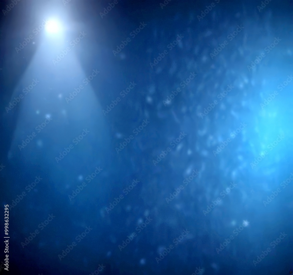 Poster a dark blue background with a bright light shining from the top left corner, creating a sense of depth and dimension
