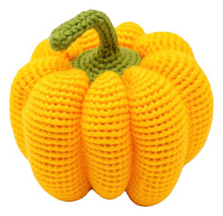 PNG Yellow bell pepper vegetable crochet pumpkin.