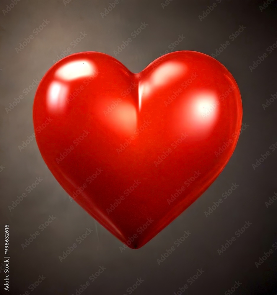 Poster a red heart-shaped object floats against a dark background