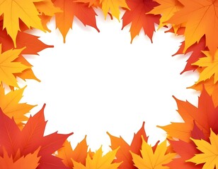 Autumn Sale Poster with Maple Leaves, Fall Season Discounts with White Space for Text and Promotion