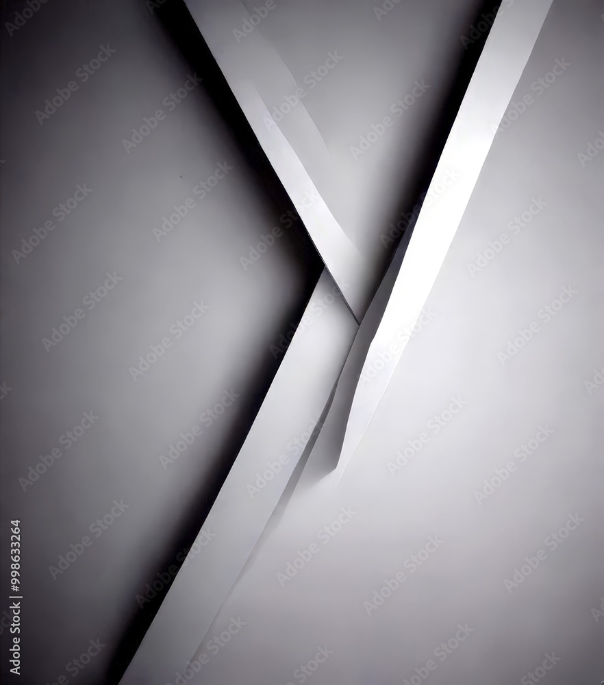 Poster a minimalist design with a diagonal line intersecting two horizontal lines, creating a sense of depth and perspective