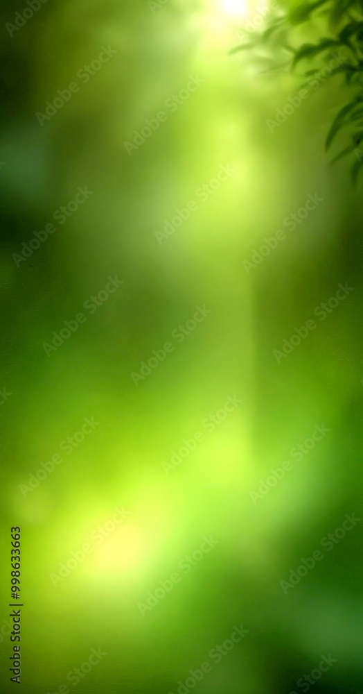 Poster a blurred, green-tinted background with a hint tree branch visible in the top right corner