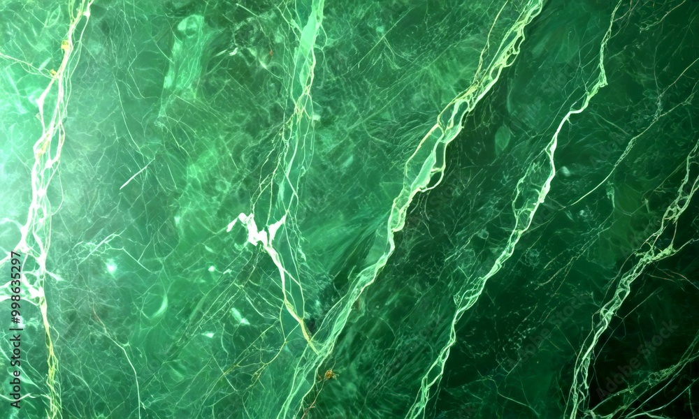 Poster a close-up view dark green marble surface with a textured and intricate pattern