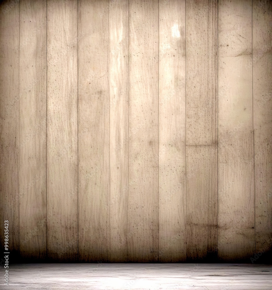 Aufkleber a gray wooden wall with vertical planks, creating a textured and empty background