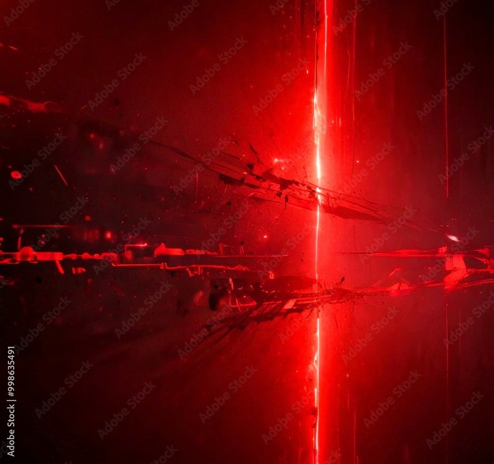 Leinwandbilder a striking red and black abstract composition with a central red line and a dark background