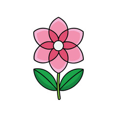 Stylized Flower Clipart Vector with Rounded Petals and Playful Design Elements