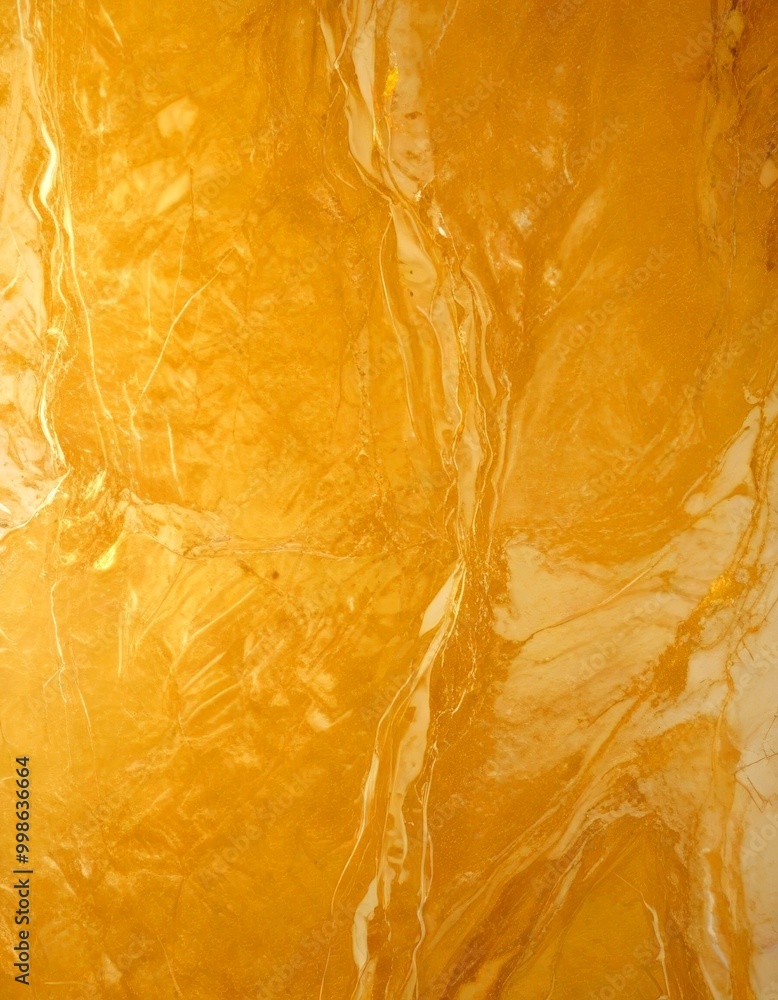 Poster a close-up view marble surface with a textured, golden-yellow color and a subtle pattern of white li