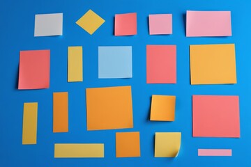 arafed image of a blue background with sticky notes and a blue background