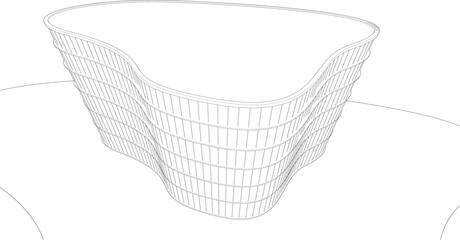 3D illustration of building project