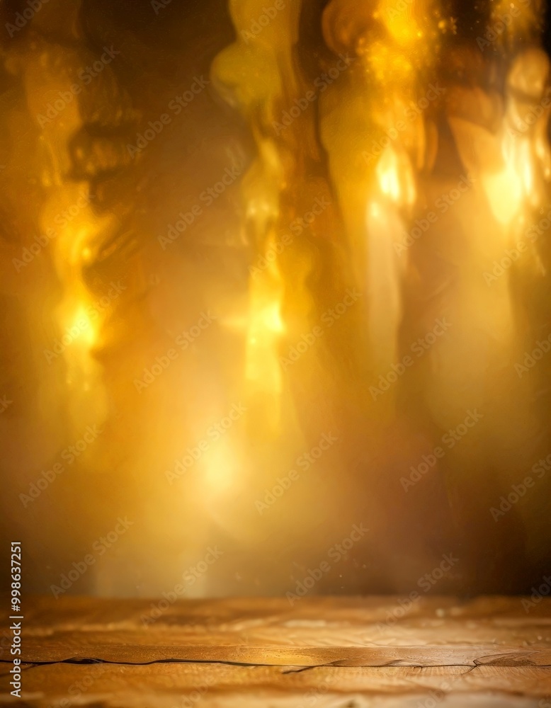 Poster a blurred, abstract background with a warm, golden glow, creating a sense of depth and movement