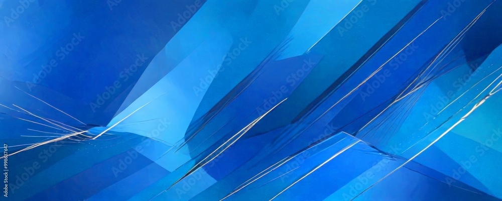 Aufkleber an abstract representation blue sky, composed of intersecting diagonal lines and curved shapes, creating a dynamic and visually striking composition