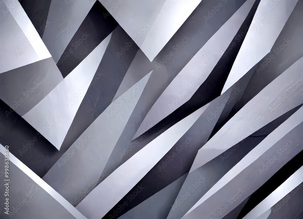 Aufkleber a geometric pattern composed of intersecting lines and triangles in shades of gray and black, creating a visually striking and abstract design