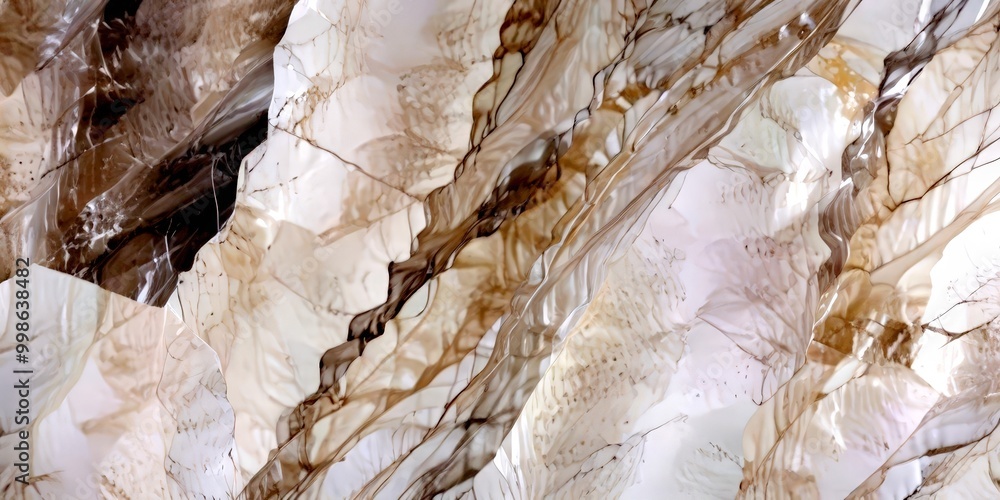 Fototapete a close-up view marble surface with a textured, layered pattern of light and dark gray marble