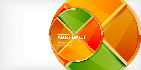 Abstract background - circles and round triangles with 3d effect. Vector Illustration For Wallpaper, Banner, Background, Card, Book Illustration, landing page