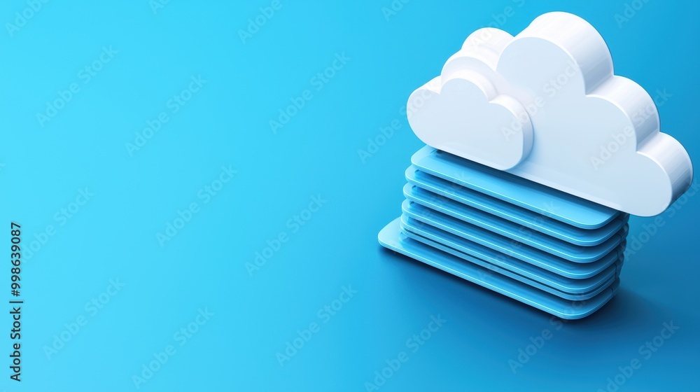 Aufkleber abstract representation of cloud storage with layers, symbolizing data management and digital soluti
