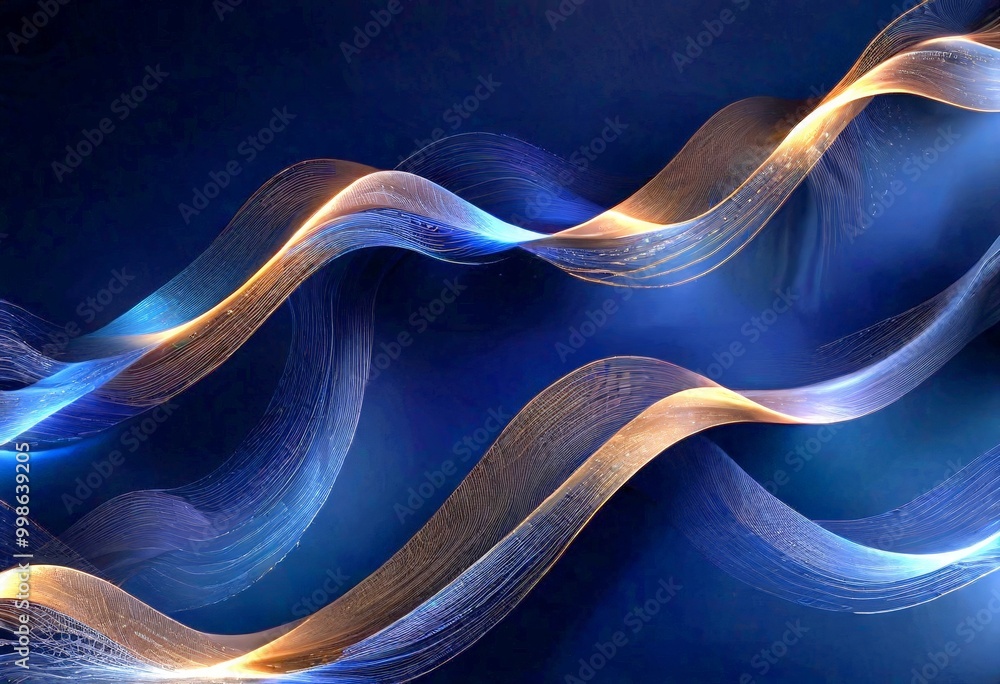 Poster a dynamic abstract composition of curved lines and lines of varying thicknesses, creating a sense of