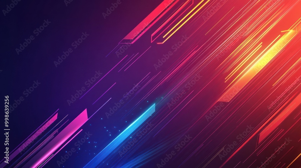 Sticker abstract digital background with vibrant lines and glowing effect.