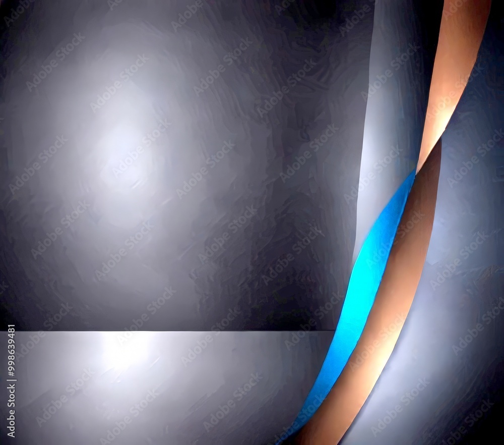 Poster a dark, abstract background with a curved line in blue and brown colors, creating a sense of movement and dynamism