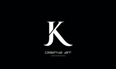JK, KJ, J, K abstract letters logo monogram