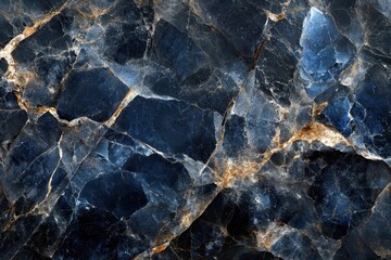A stunning close-up of dark blue marble with intricate patterns and textures, perfect for backgrounds and design projects.