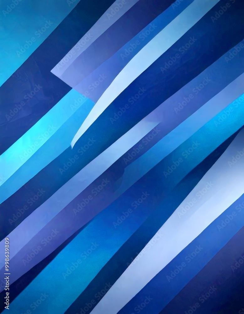 Aufkleber a vibrant abstract composition of intersecting diagonal lines in various shades of blue, creating a dynamic and visually striking pattern