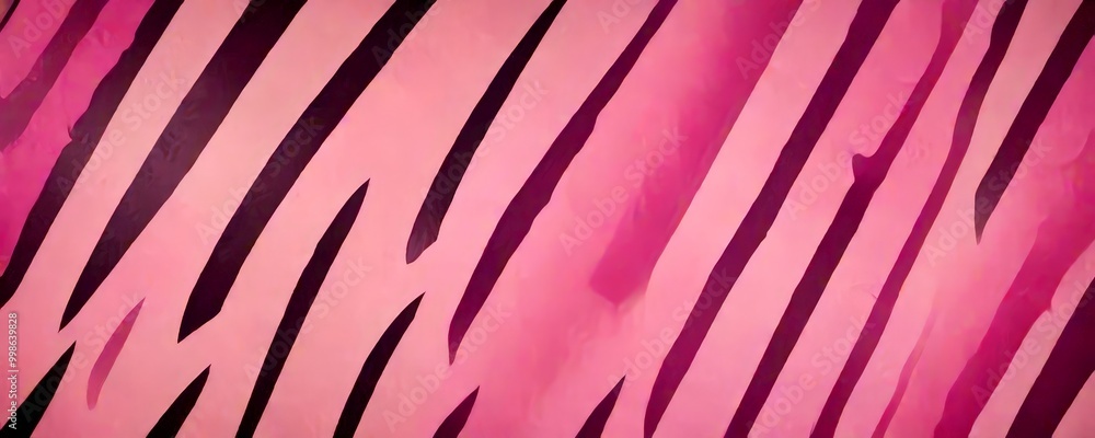 Poster a close-up view pattern of diagonal stripes in shades of pink and black, creating a visually strikin