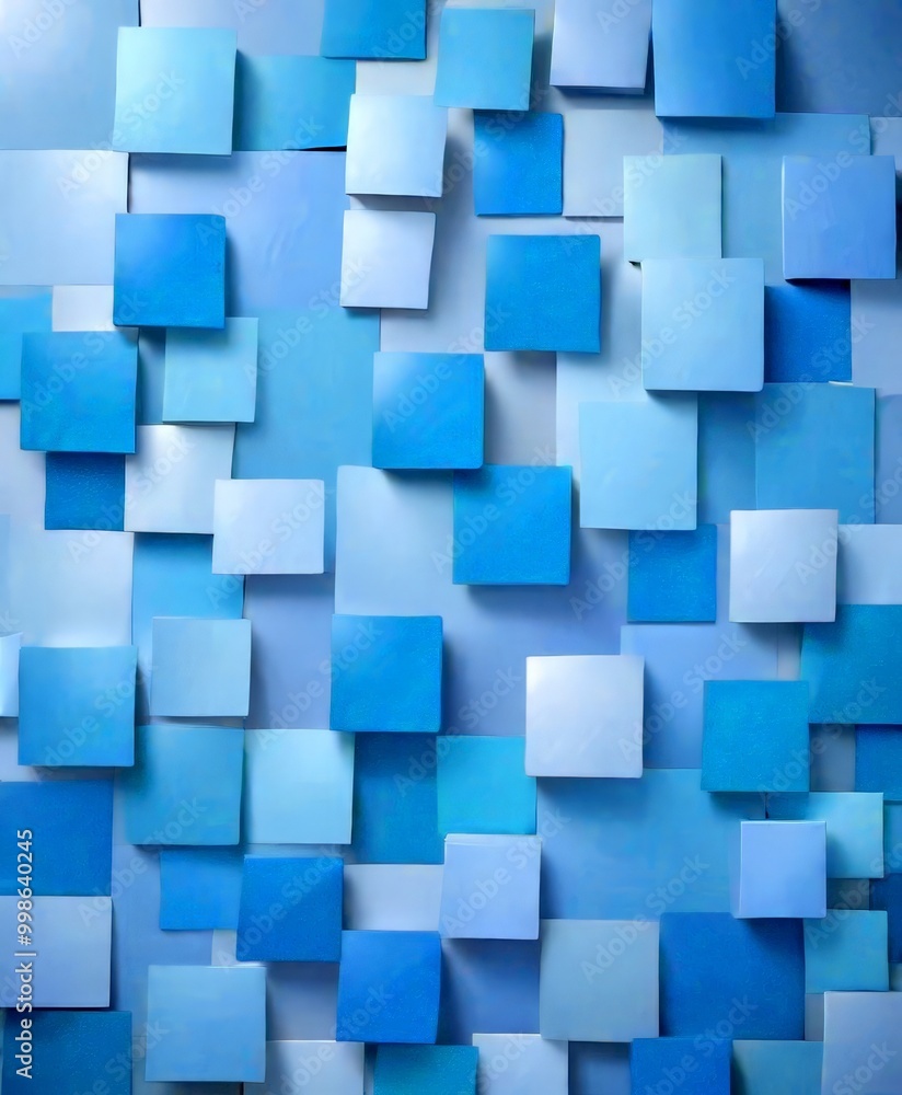 Aufkleber a grid of overlapping blue and white square shapes, creating a visually appealing pattern
