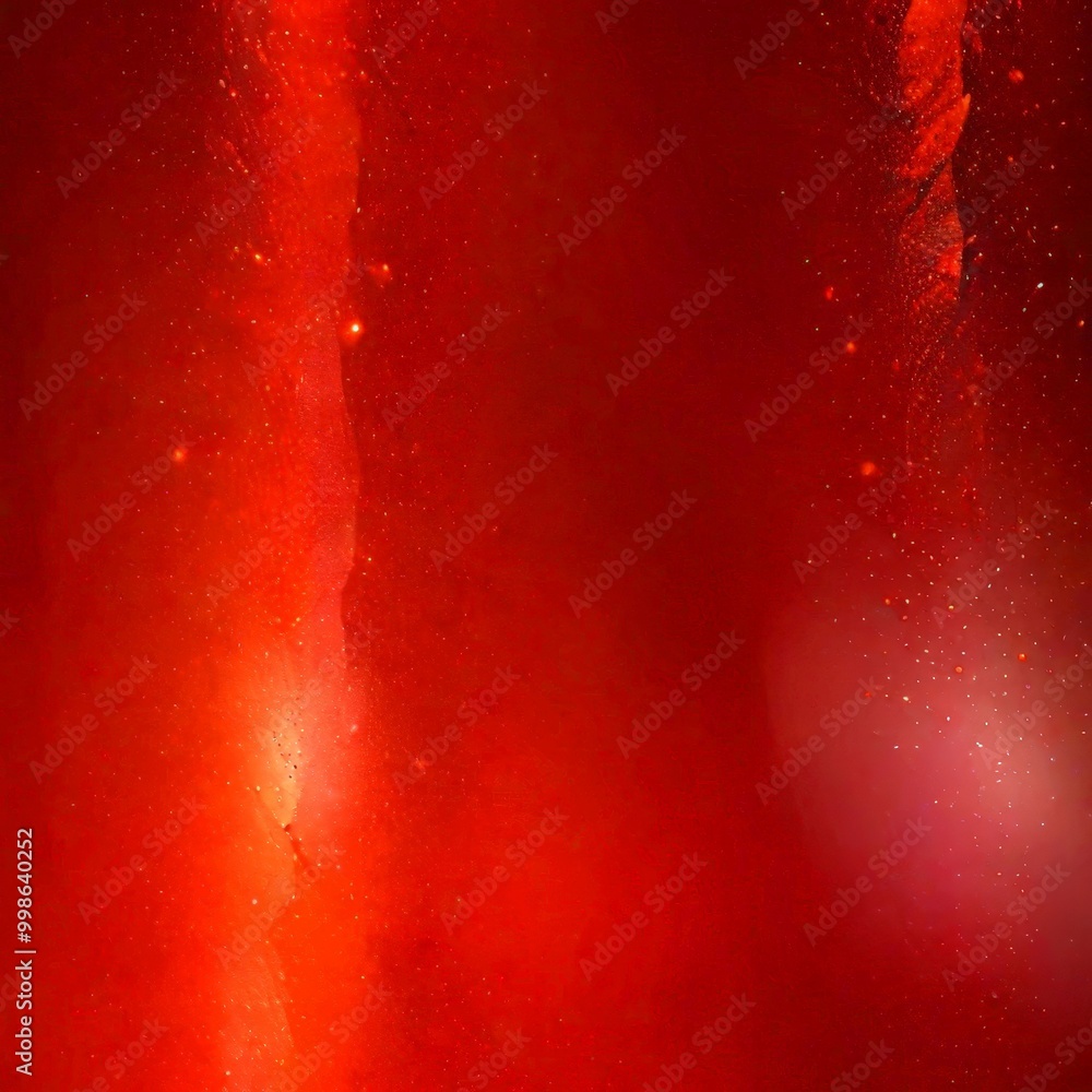 Poster a vibrant abstract background with a gradient of red and orange hues, accented by small white dots a