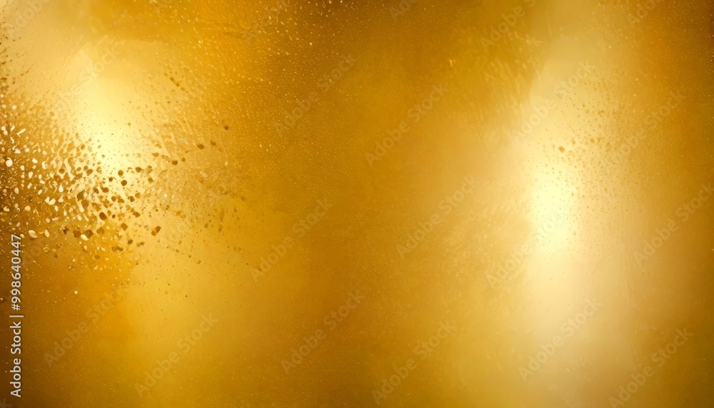 Aufkleber a close-up view glass surface with water droplets, creating a textured and reflective golden-yellow 