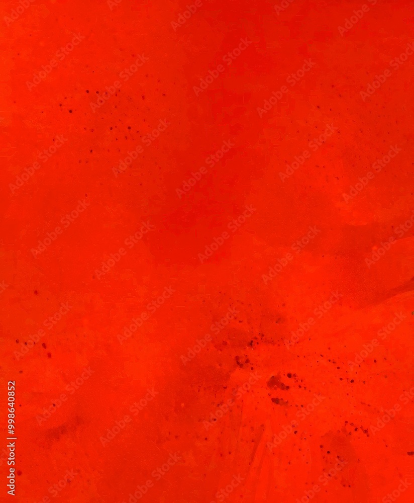 Poster a close-up view red surface with small, irregularly shaped spots scattered across it, creating a textured and abstract appearance