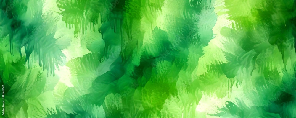 Poster a vibrant abstract pattern with a mix of green and white hues, resembling a watercolor painting the 
