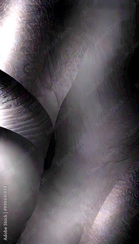 Poster a dark, abstract composition featuring a gradient of black and gray tones, with a subtle pattern of 