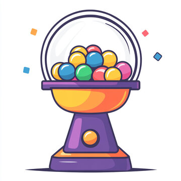 recommend clip art: Gumball machine, a simple line art icon with a black outline on a white background. 