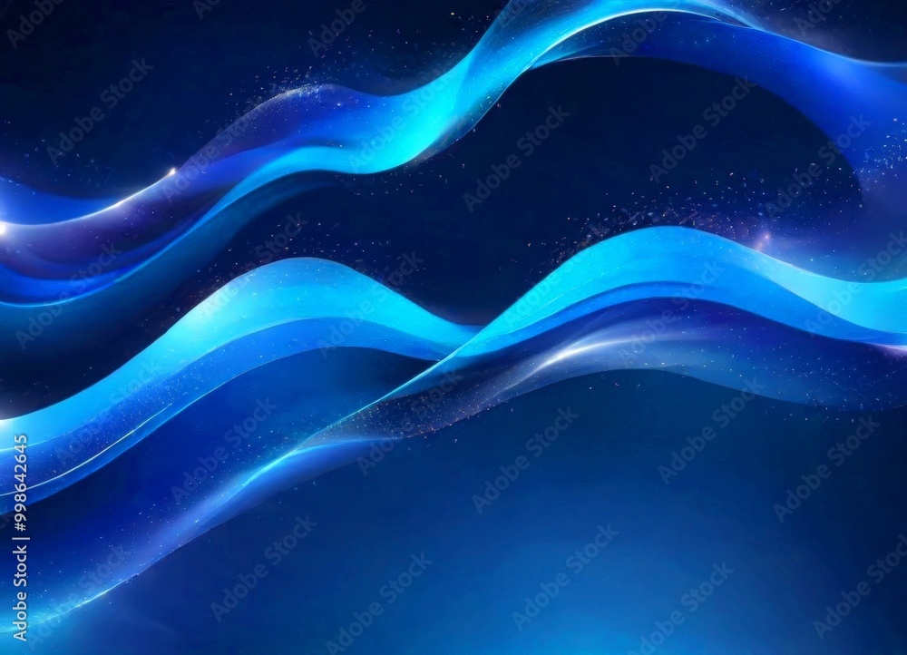 Aufkleber a dark blue background with wavy lines and a scattering of small white dots, creating a sense of mov