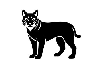 Eurasian lynx icon vector Silhouette - Transparent Background Clip art 